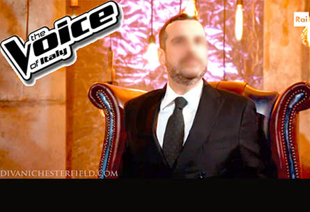 Poltrona Chesterfield Harleq per The Voice of Italy , Rai - Primavera 
