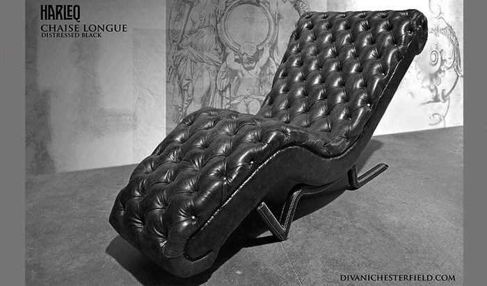Nuovo modello Harleq Chaise Longue con originale e moderna lavorazione interamente in pelle