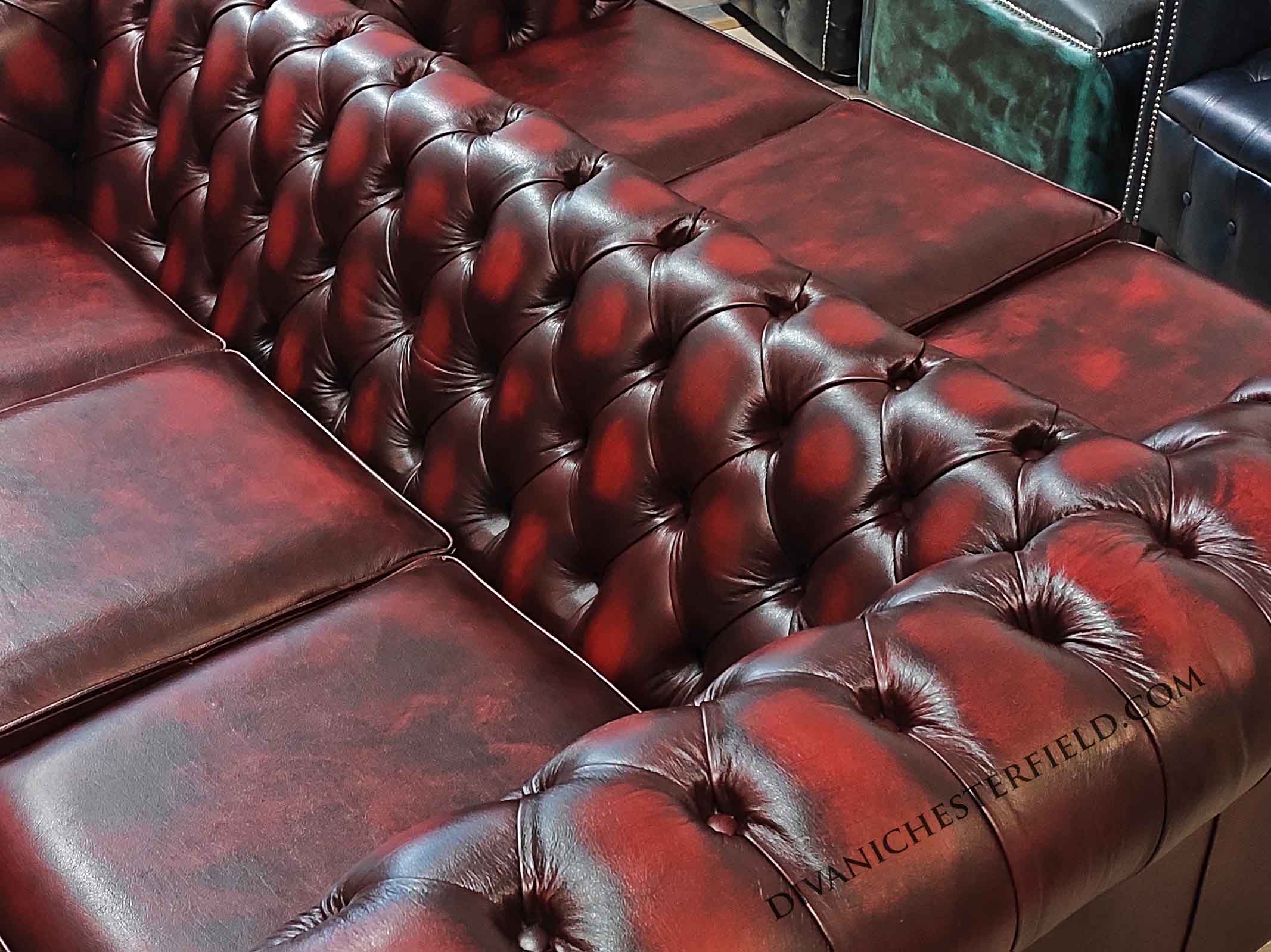 divano chesterfield nuovo pelle senape gold button seat