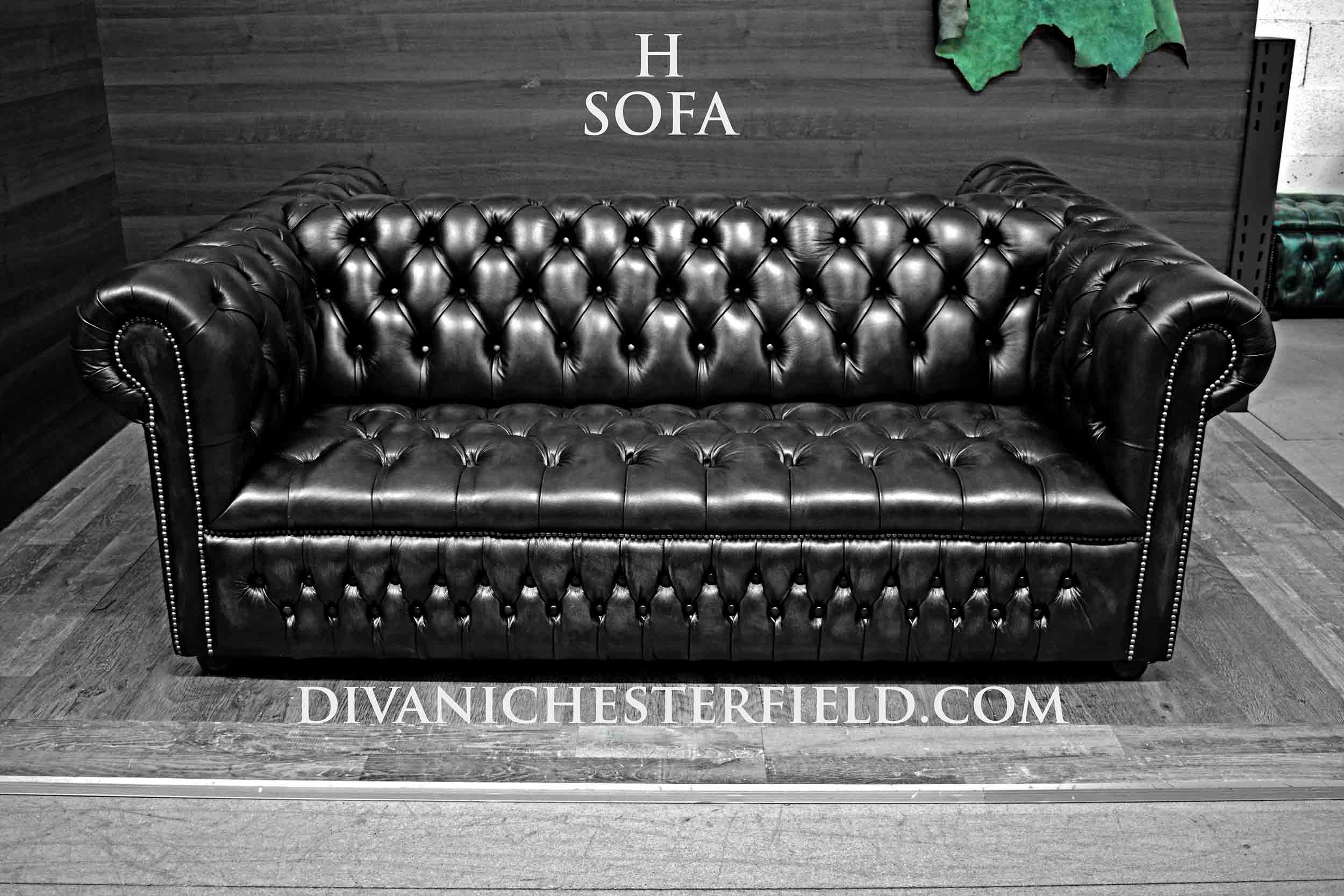divano chesterfield blu bottoni seduta